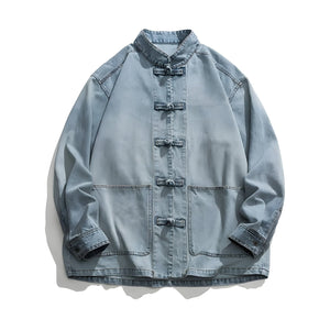 The Akiko Mandarin Collar Denim Jacket