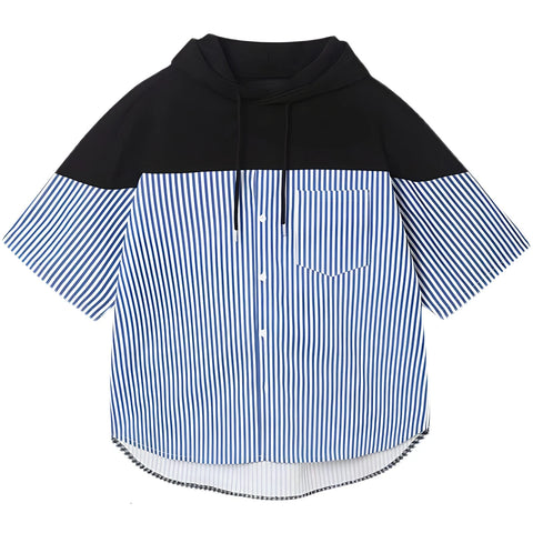 The Iko Splice Hooded Loose Fit Shirt