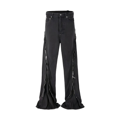 The Marley Loose Fit Flare Bottom Zip Jeans