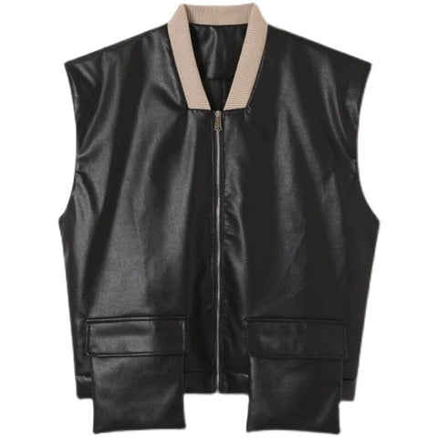 The Bastien Faux Leather Utility Vest