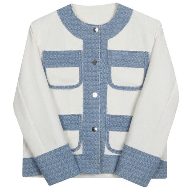 The Bellamy Tweed Mandarin Collar Blazer