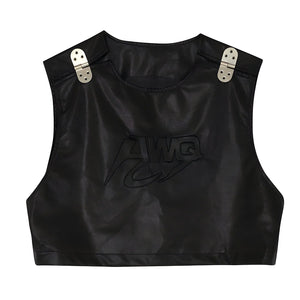 The AWQ Faux Leather Utility Vest