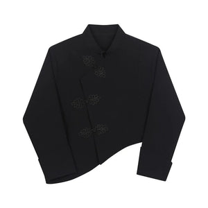 The Canton Cropped Mandarin Collar Blazer