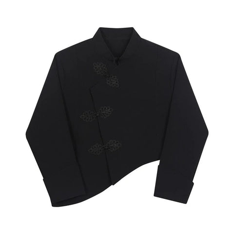 The Canton Cropped Mandarin Collar Blazer