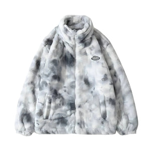 The Gordian Tie Dye Heart Fuzzy Jacket